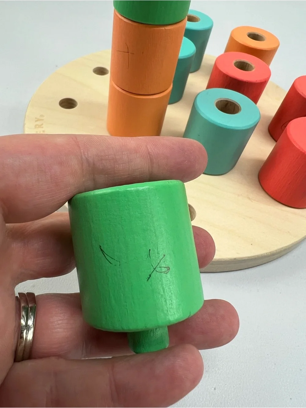 Lovevery Wooden Stacking Pegboard Wooden Montessori Inspired Fine Motor Toy